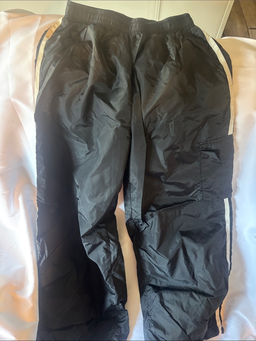 Women’s Black Track Pants with Side Stripes